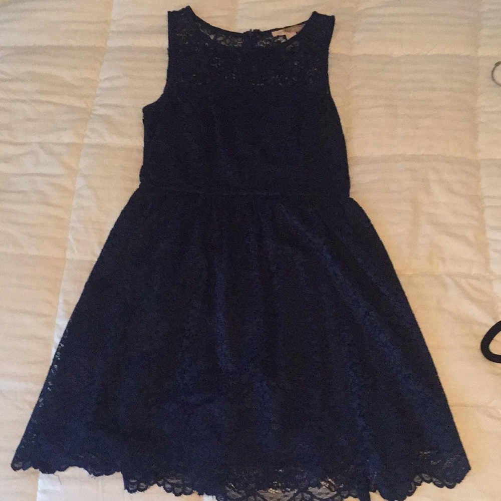 Navy Blue Lace Dress, Size Small
